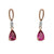 Pink Tourmaline and Diamond set in 9ct Rose Gold Earring