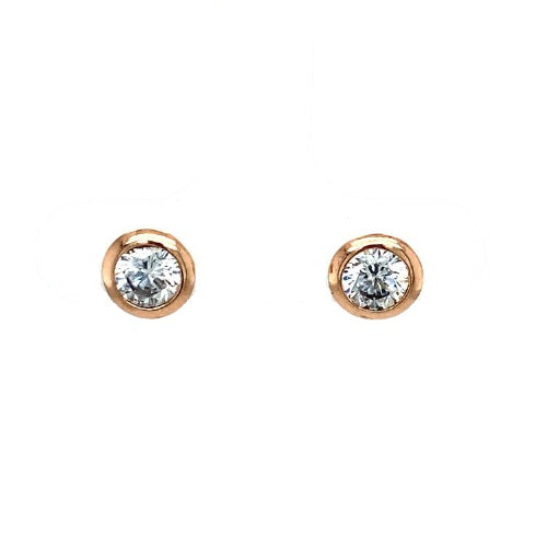 Cubic Zirconia Earrings set in 9 Carat Rose Gold
