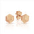 Hexegon Stud Earrings in Rose Gold.