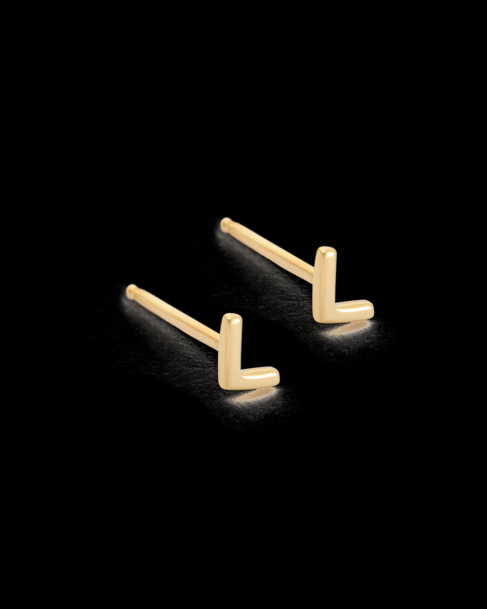 Kirstin Ash Initial &#39;L&#39; 9K Gold Earring Set