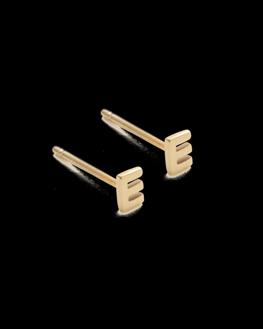 Kirstin Ash Initial 'E' 9K Gold Earring Set