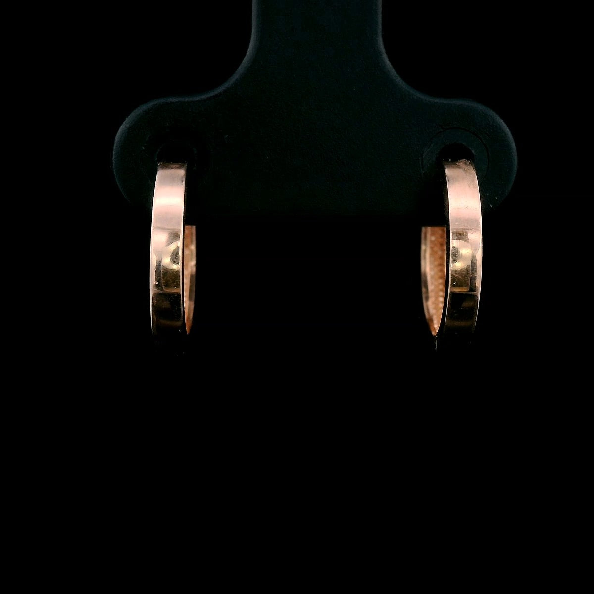 9 Carat Rose Gold Square Tube 10mm Huggie Earring