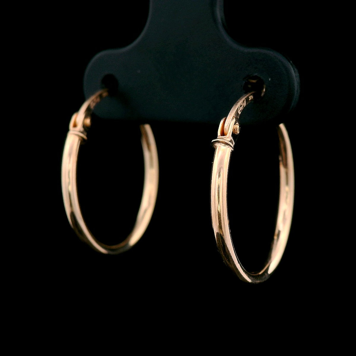 Round Tube Hoop Earring in 9ct Gold