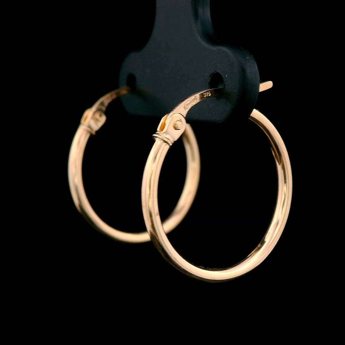 Round Tube Hoop Earring in 9ct Gold