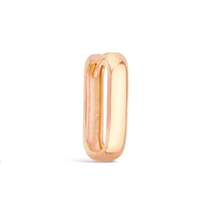 Paperclip Rectangle Huggie in 9ct Rose Gold