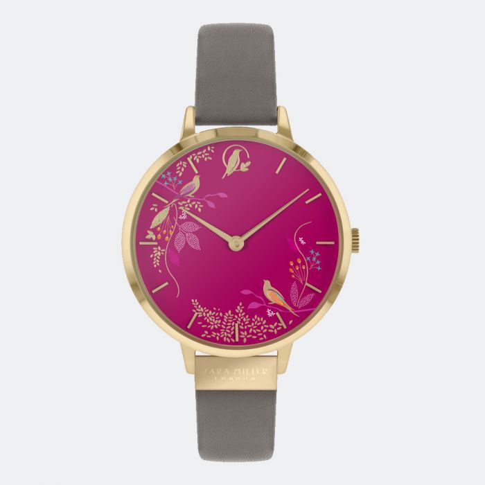 Sara Miller Chelsea 34mm Pink Birds Watch