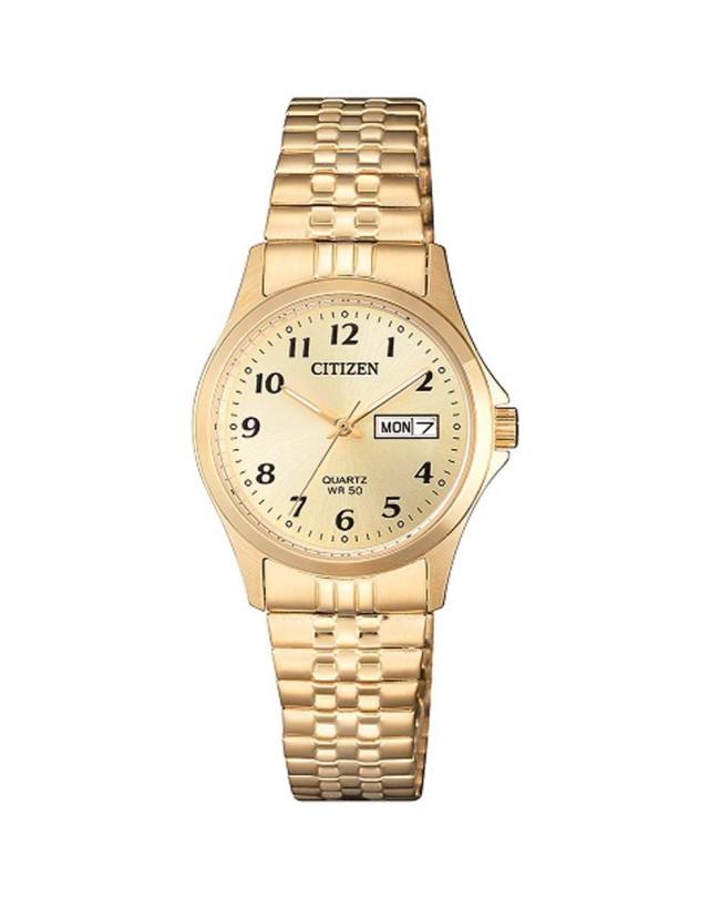 Citizen Women's ' Quartz Stainless Steel Casual Watch, Color:Gold-Toned on Stretch Band