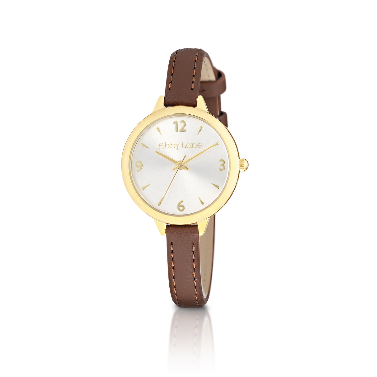 Abby Lane &#39;Charlotte&#39; Collection Ladies Gold Watch Goldtone Case with Silver Dial and Gold Accents