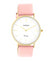 OOZOO Womens 40mm Gold Watch with Pink Leather Band