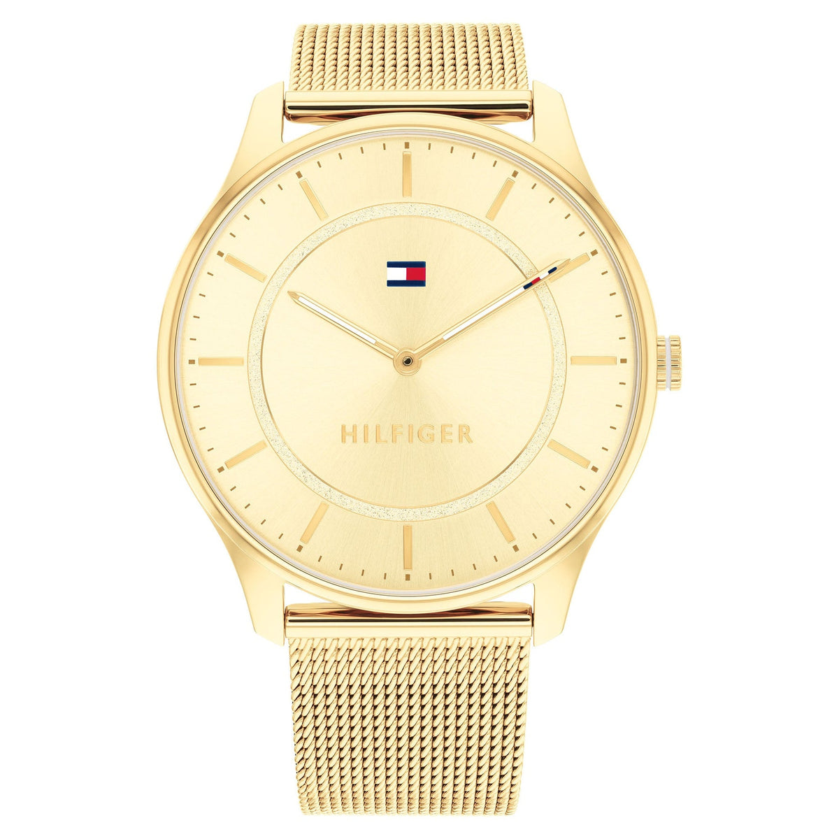 Tommy Hilfiger Gold-Tone Mesh Light Gold Dial Slim Women&#39;s Watch