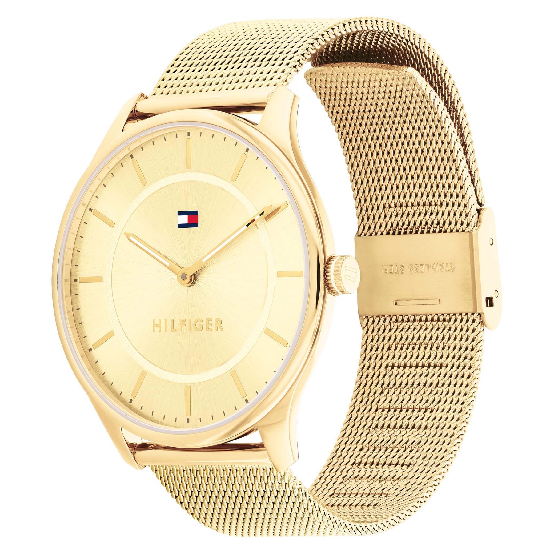 Tommy hilfiger gold online mesh watch