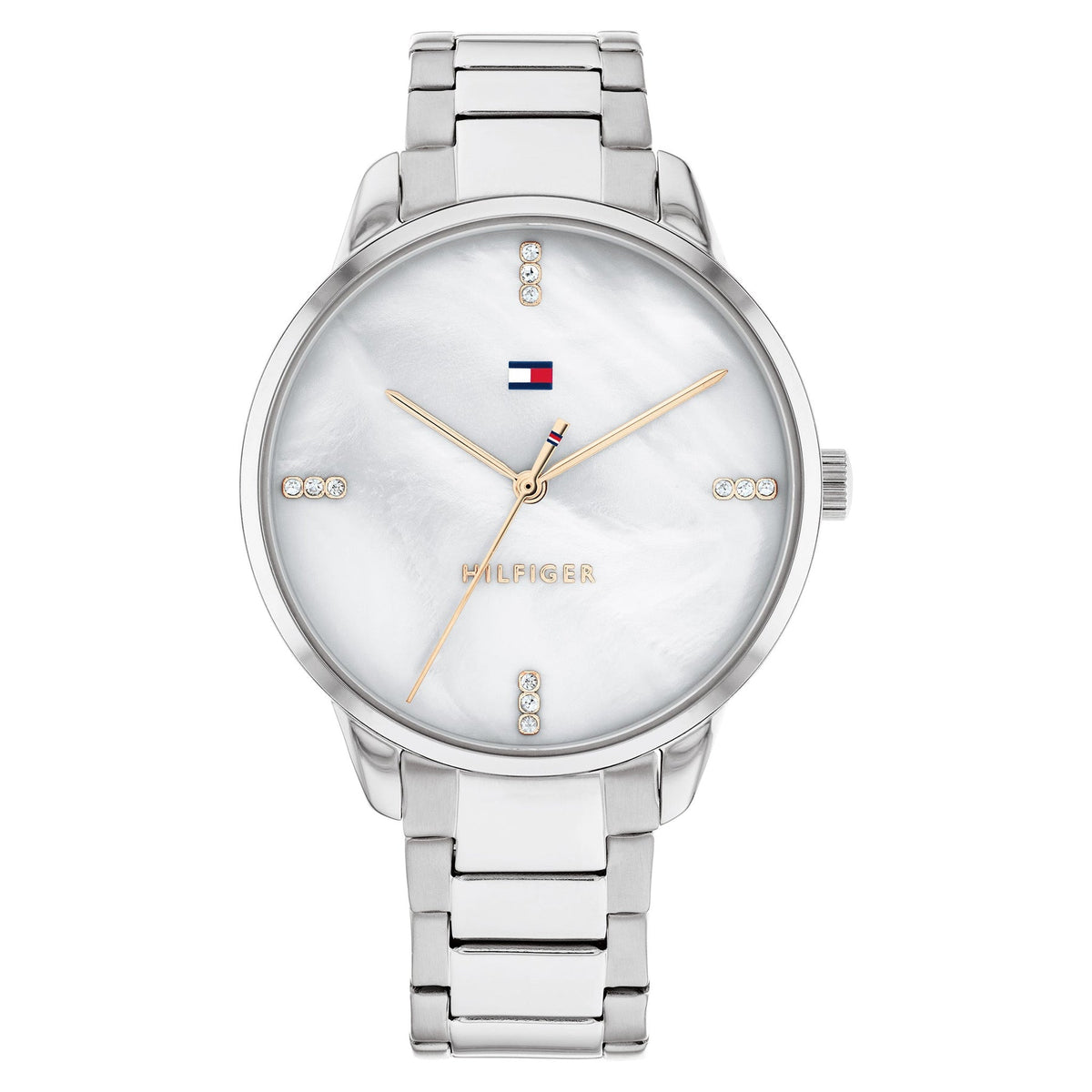 Tommy Hilfiger Stainless Steel White Mother of Pearl Dial Women&#39;s Watch