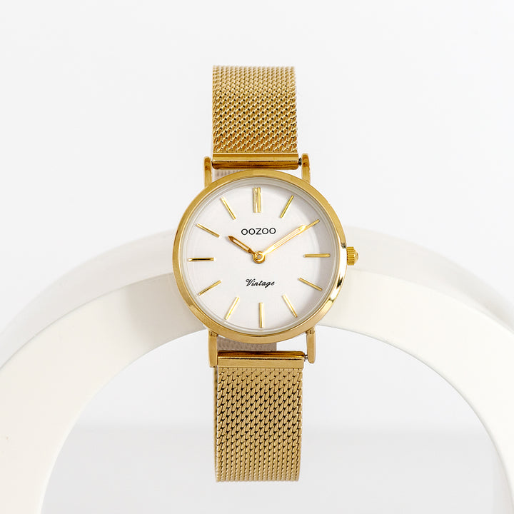 Gold Oozoo Watch With Gold Metal Mesh Bracelet
