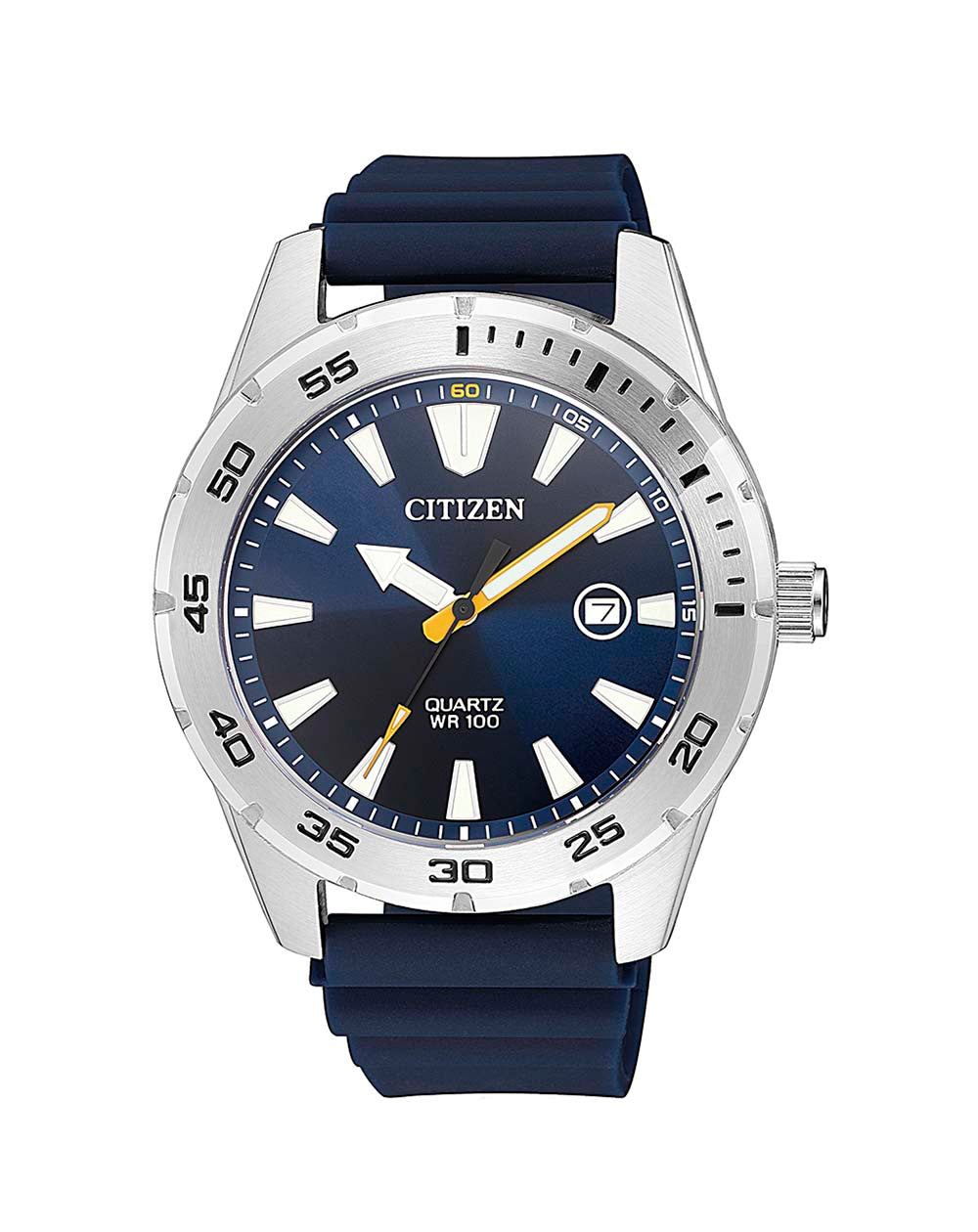 Citizen Silver Blue Rubber Watch BI1041-22L