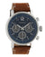 OOZOO Unisex Silver Watch with Brown Leather Strap Watch