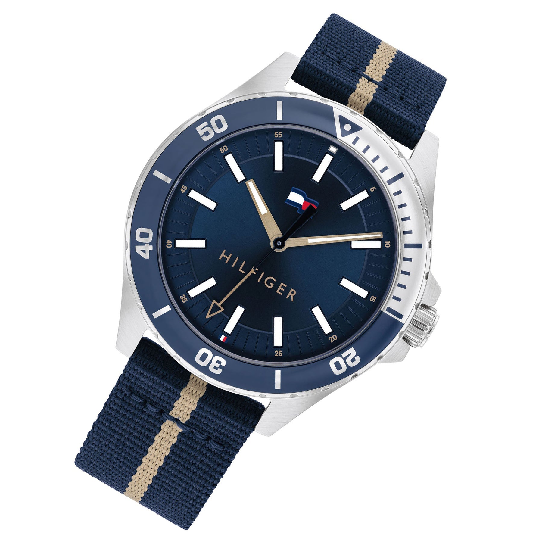 Tommy Hilfiger "Logan" Collection Blue Fabric Band Men's Watch