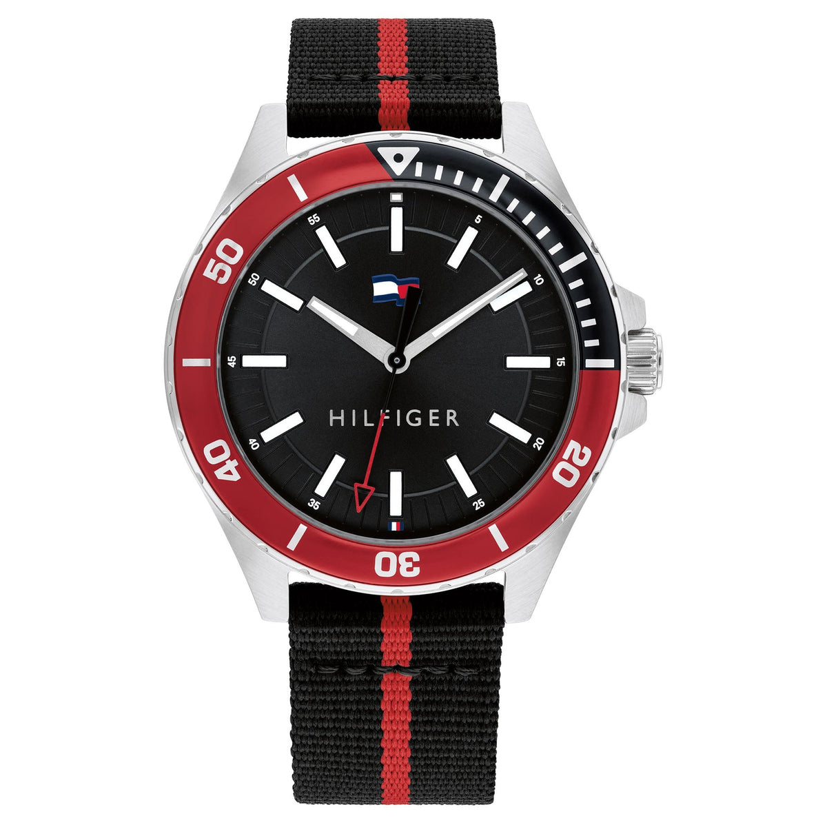 Tommy Hilfiger &quot;Logan&quot; Collection Black Nylon Men&#39;s Watch