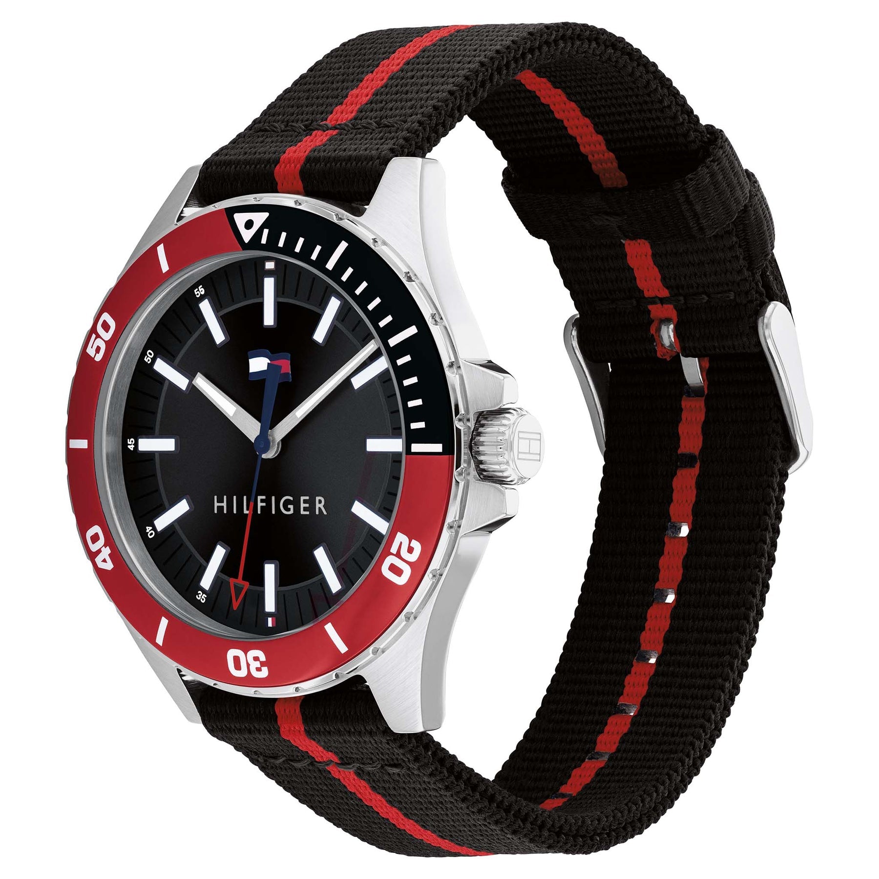 Tommy Hilfiger "Logan" Collection Black Nylon Men's Watch