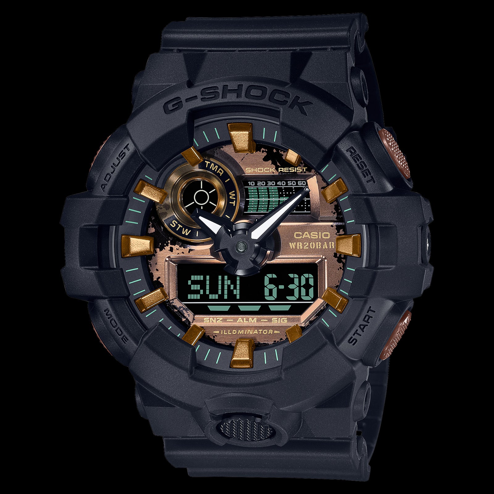 G-Shock Duo Black and Rust Dial Color - GA700RC-1A - Burrows Jewellers