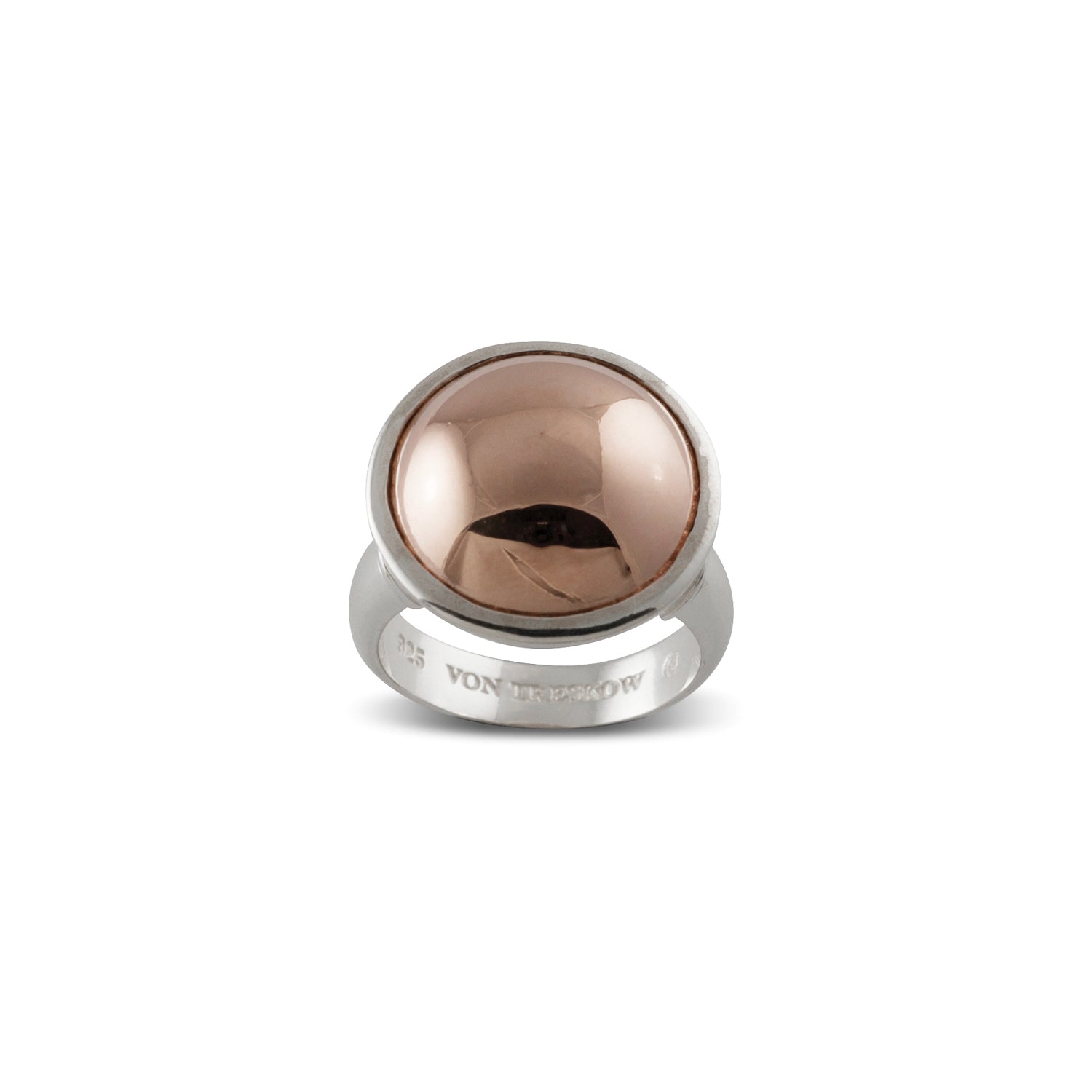 Von Treskow Sterling Silver and Rose Gold Dome Ring