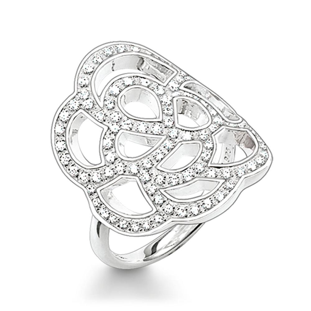 Thomas Sabo Silver Cubic Zirconia Flower Ring