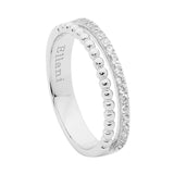 Ellani SS WH CZ & Bubble Split Band Ring w/ Gold Plating