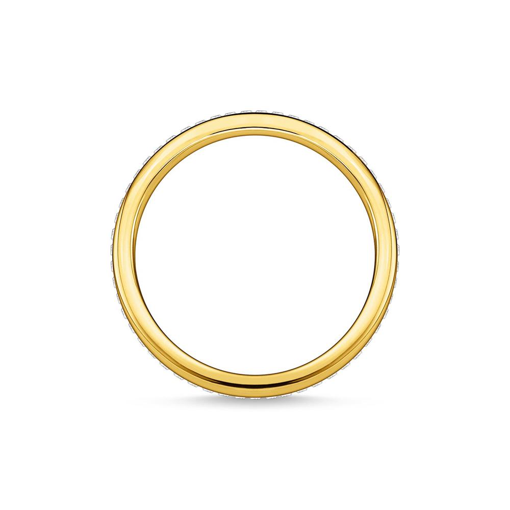 Thomas Sabo Gold Plated Charming Ring White Stones Ring