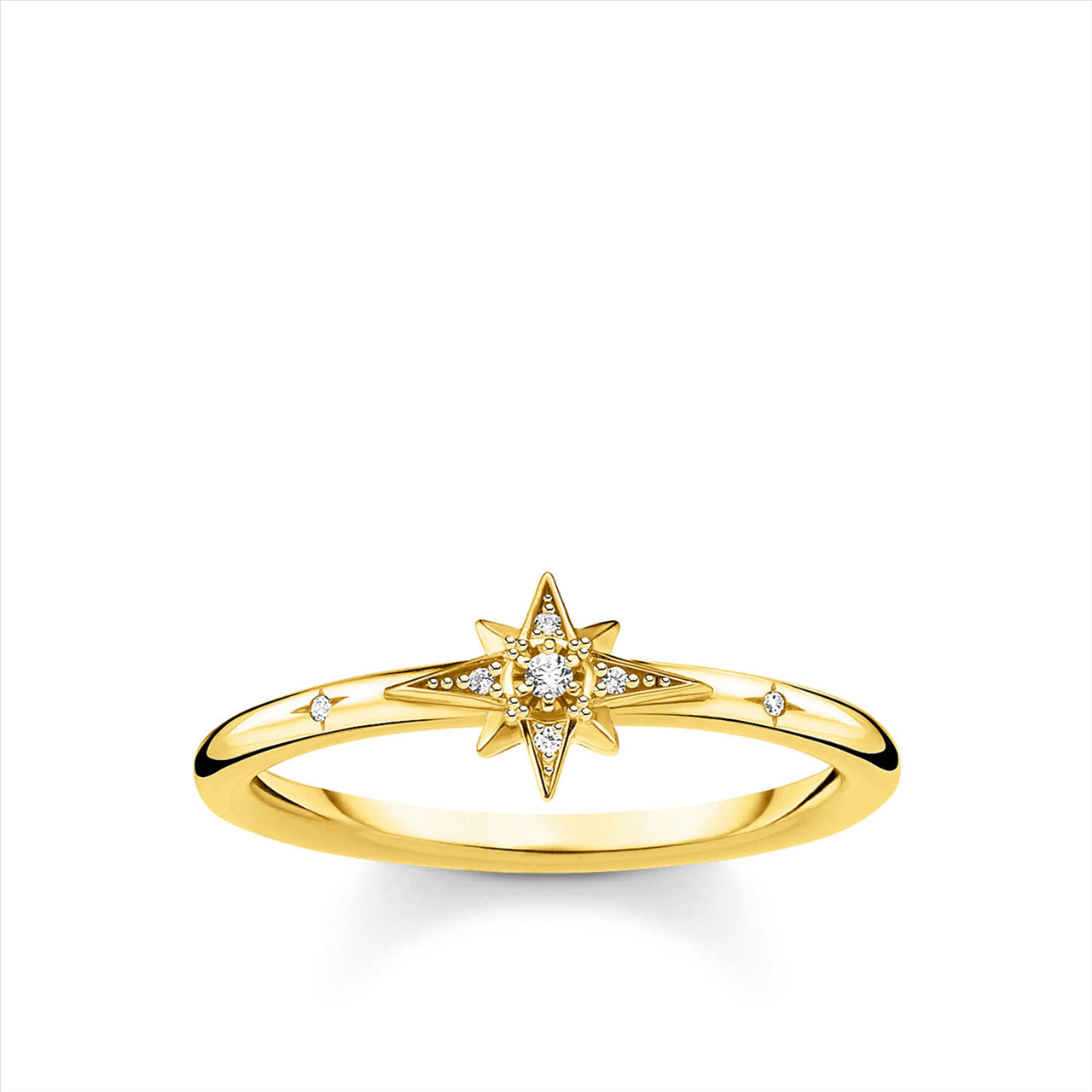 Thomas Sabo Gold Plated Cubic Zirconia Star Ring