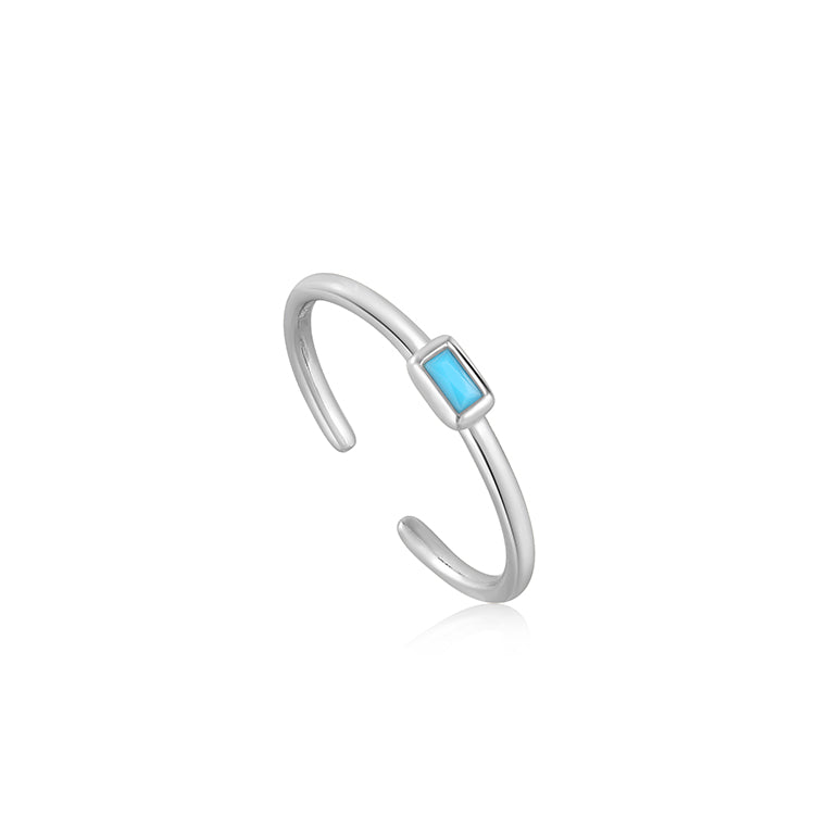Ania Haie Turquoise Silver Band Adjustable Ring.