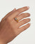 PDPAOLA Gold-Plated Silver Signet Ring With Rectangular White Zirconia