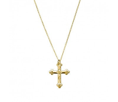 Yellow Gold Cross With Cubic Zirconia