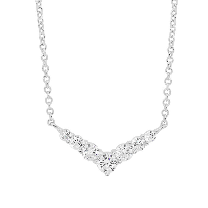 Ellani Sterling Silver with Cubic Zirconia Pendant