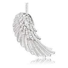 Engelsrufer Silver Half Crystal Wing Pendant