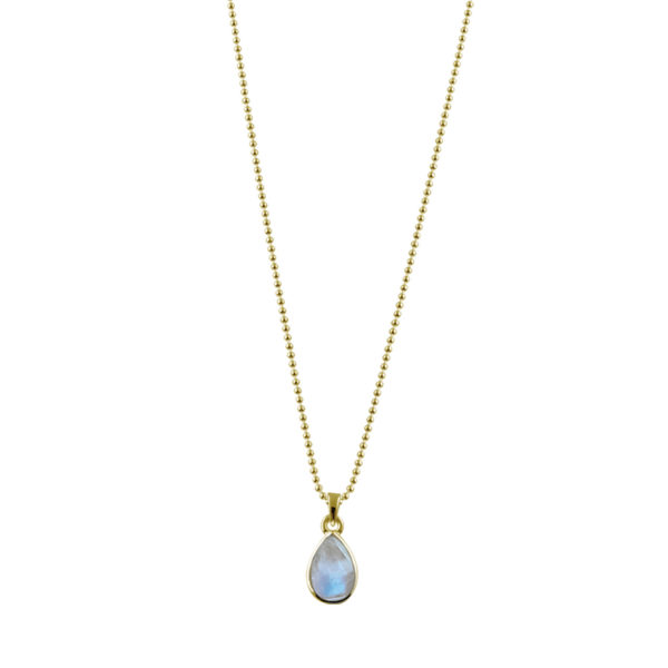 Von Treskow Fine Ball Necklace with Pear Moonstone - 45cm