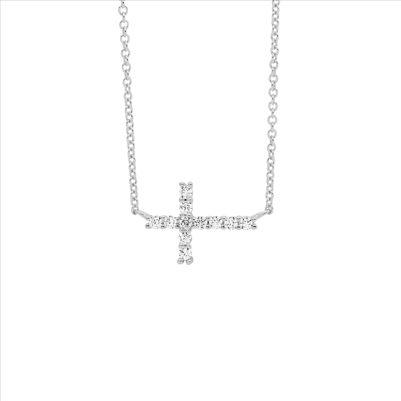 Ellani Sterling Silver Cross Necklace