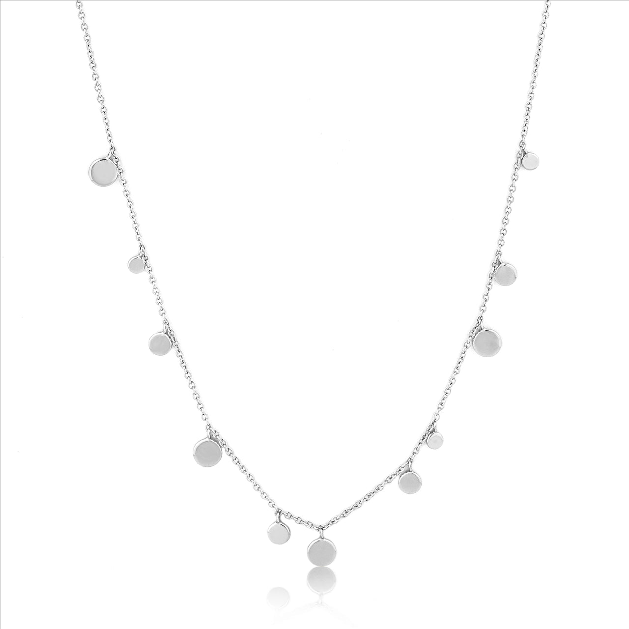 Ania Haie Silver Geometry Mixed Discs Necklace