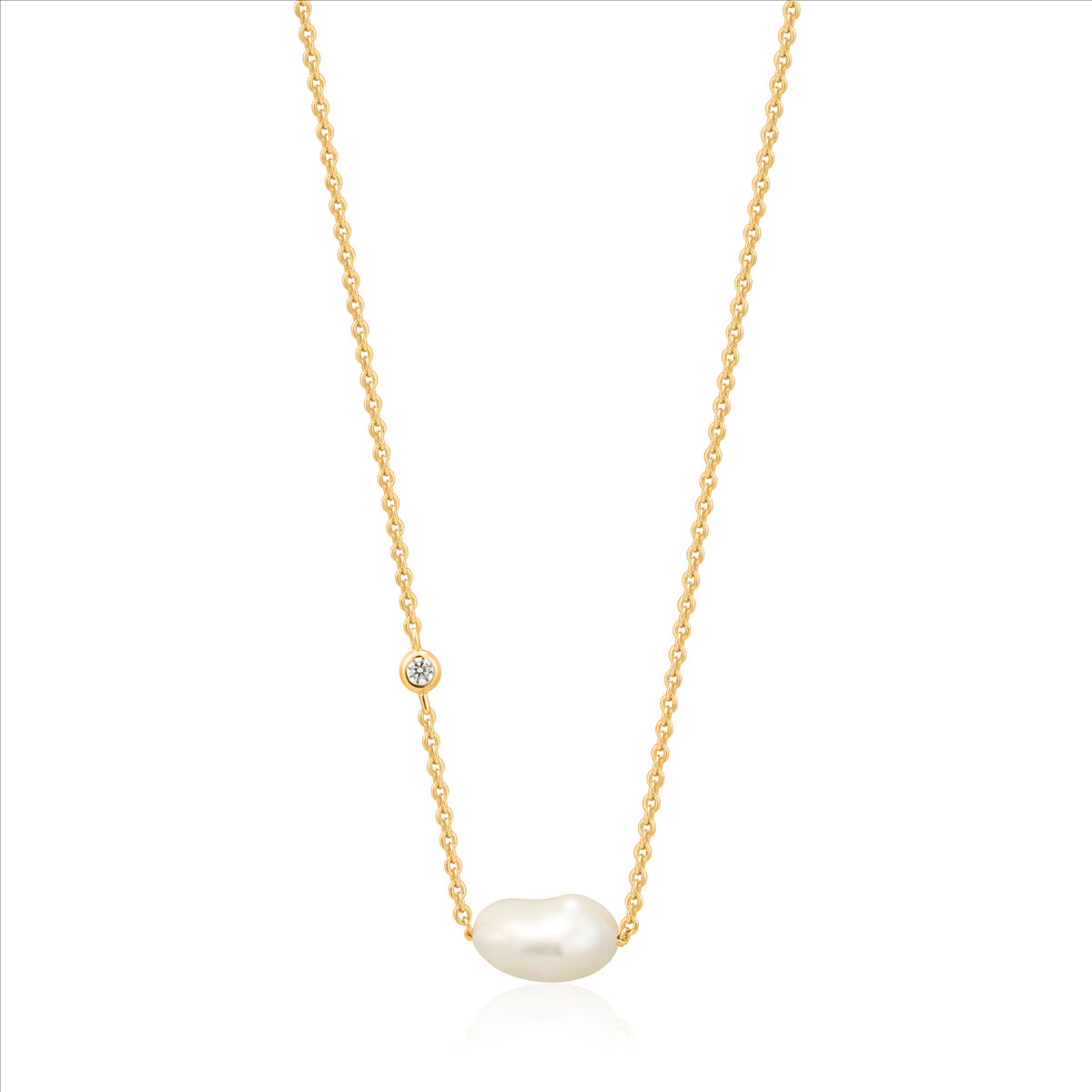 Ania Haie Gold Pearl Necklace. 14ct Gold Plated. Design:N019-02G