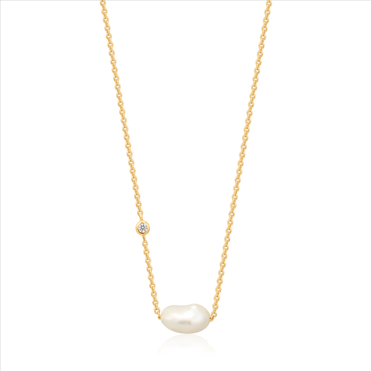 Ania Haie Gold Pearl Necklace. 14ct Gold Plated. Design:N019-02G