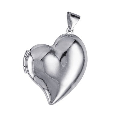 Assymetrical Heart Locket in Sterling Silver