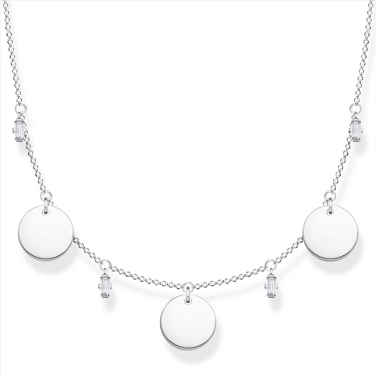 Thomas Sabo Necklace with 3 discs and Cubic Zirconias
