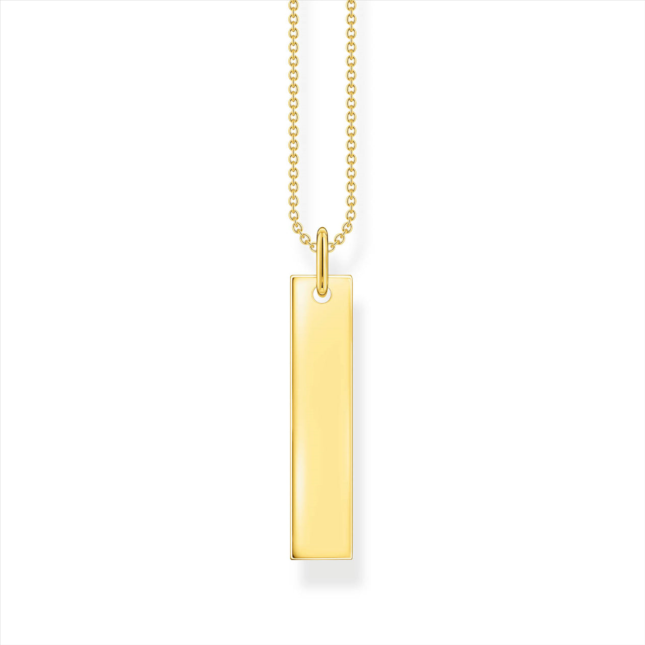 Thomas Sabo Engravable Slim Tag Gold Plated Necklace
