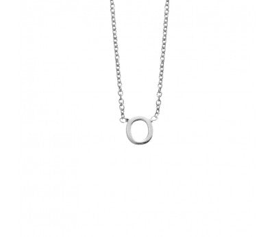 Sterling Silver Necklace With Initial Pendant O