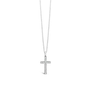 Sterling Silver Cubic Zirconia Cross Necklace