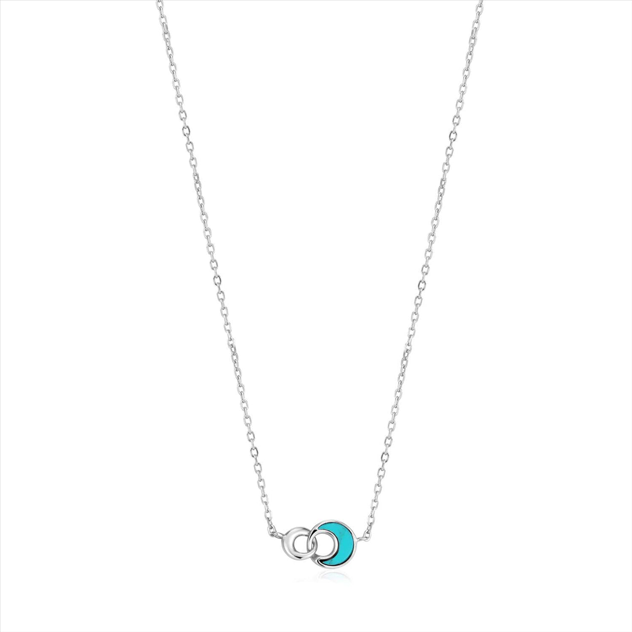 Ania Haie SilverTidal Turquoise Crescent Link Necklace