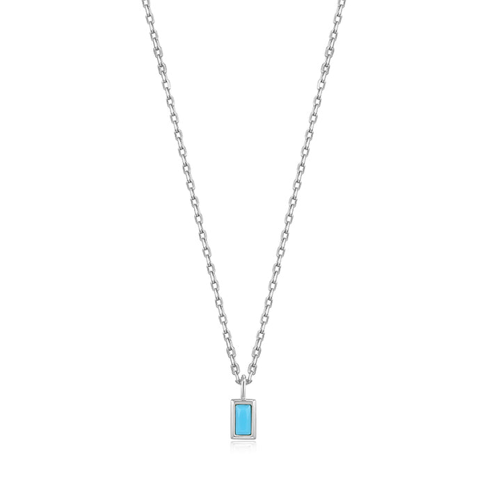 Ania Haie Turquoise Drop Pendant Silver Necklace.