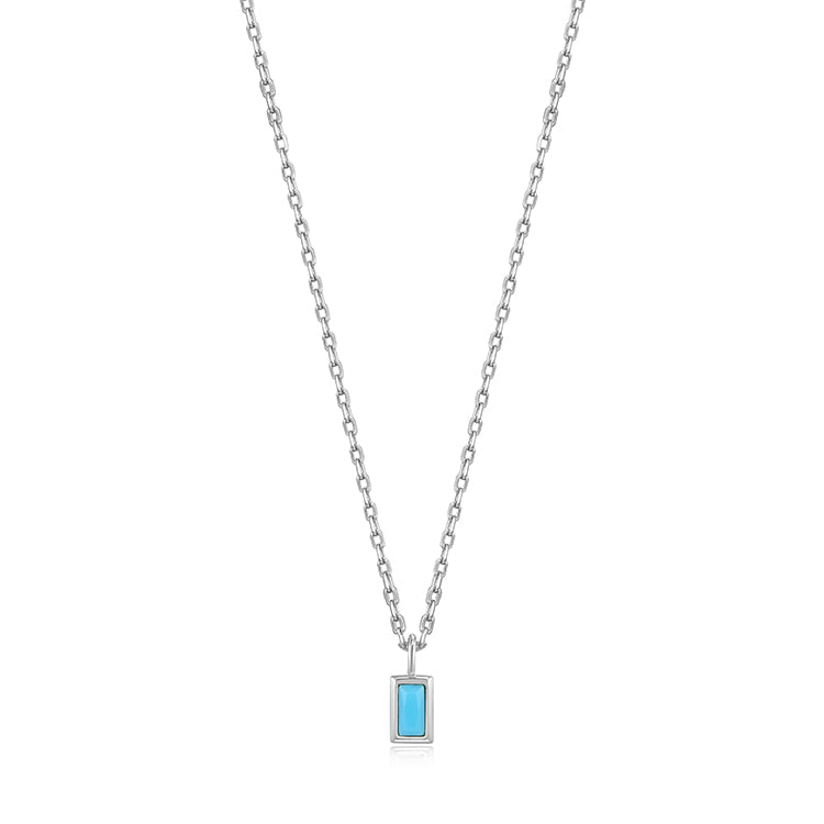 Ania Haie Turquoise Drop Pendant Silver Necklace.