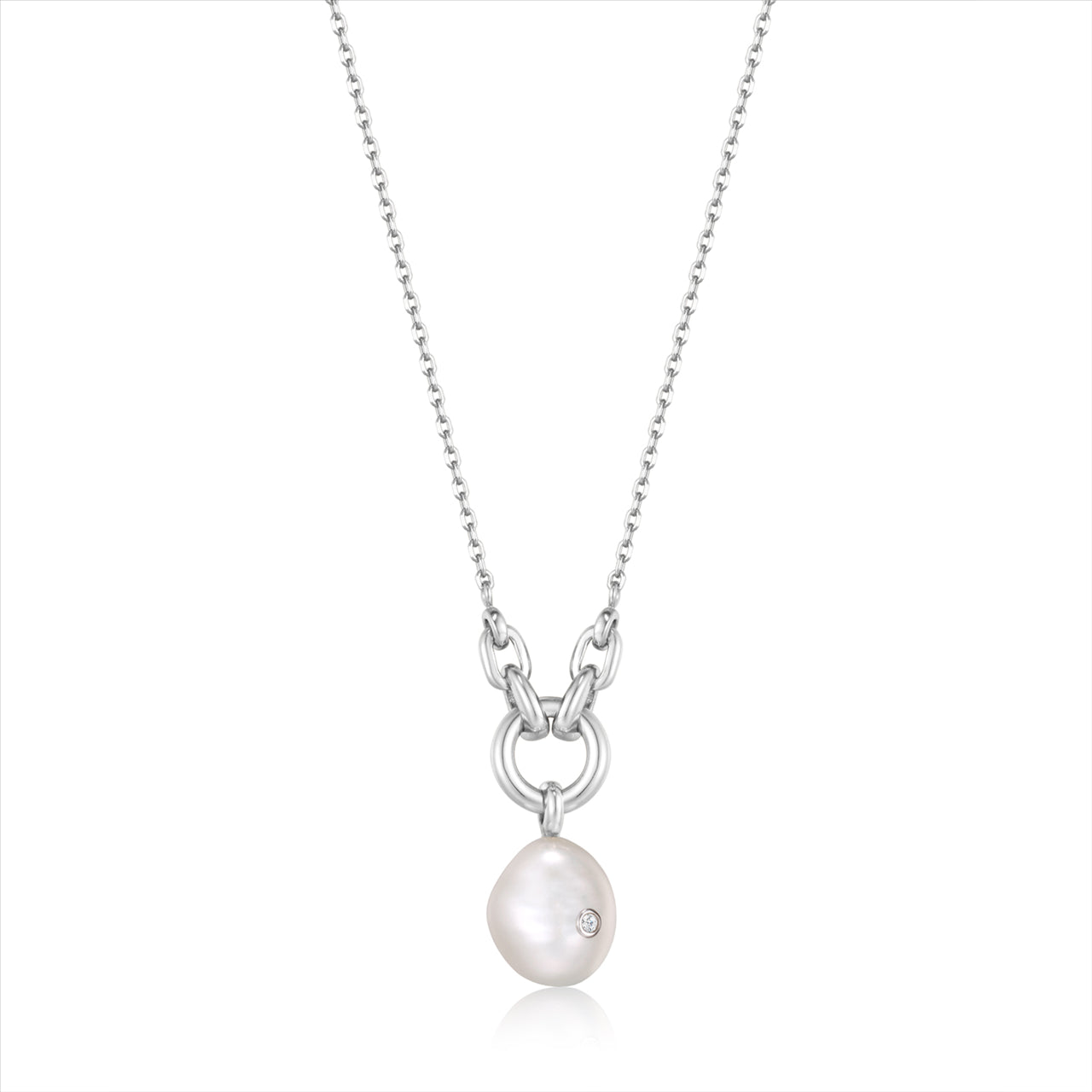 Ania Haie Silver Pearl Sparkle Pendant Necklace