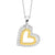 Sterling Silver Plain Double Heart Cubic Zirconia Pendant with Gold Plating