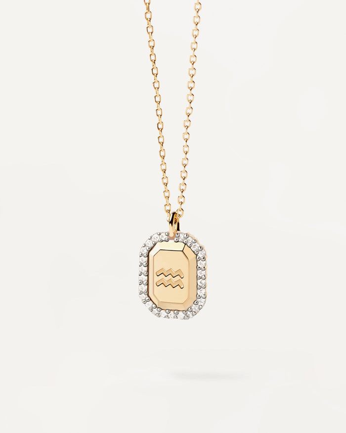 PDPAOLA Scorpio Necklace Engraved In Octagonal Pendant