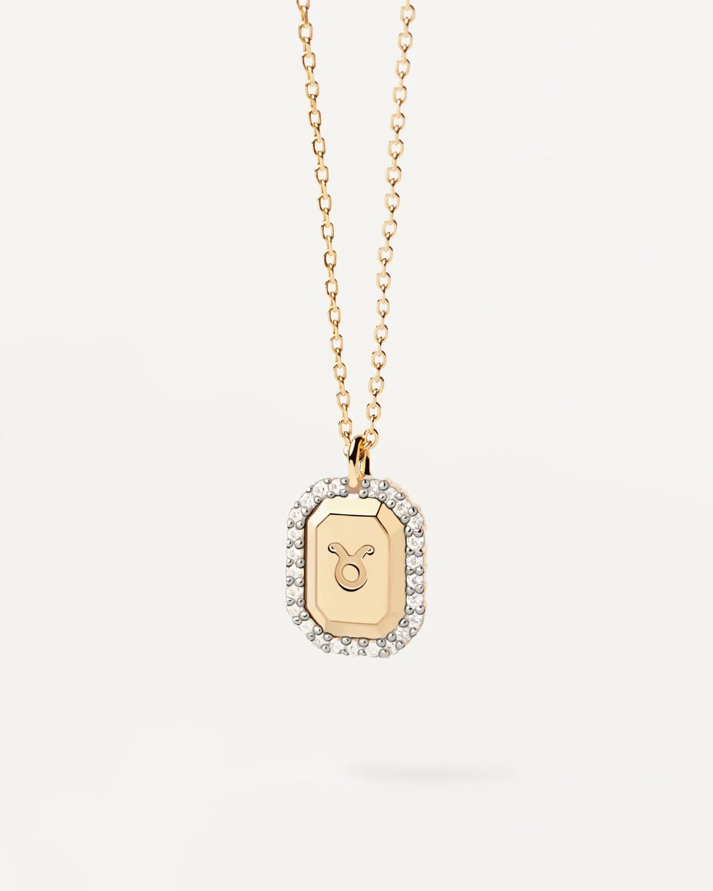 PDPAOLA Capricorn Necklace Engraved In Octagonal Pendant